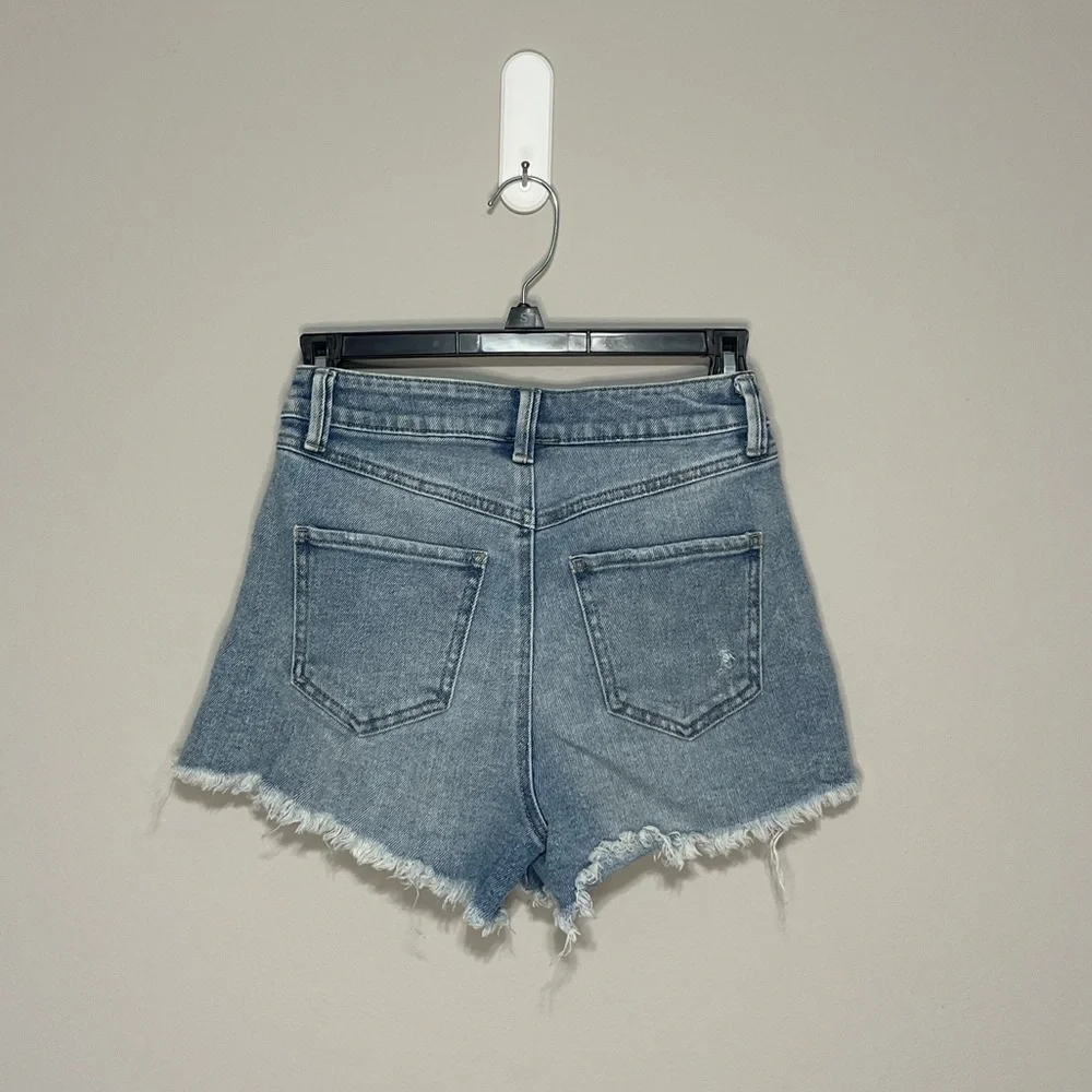 Sincerely Jules Blue Jean Shorts High-Waisted Distressed - Picture 2 of 3